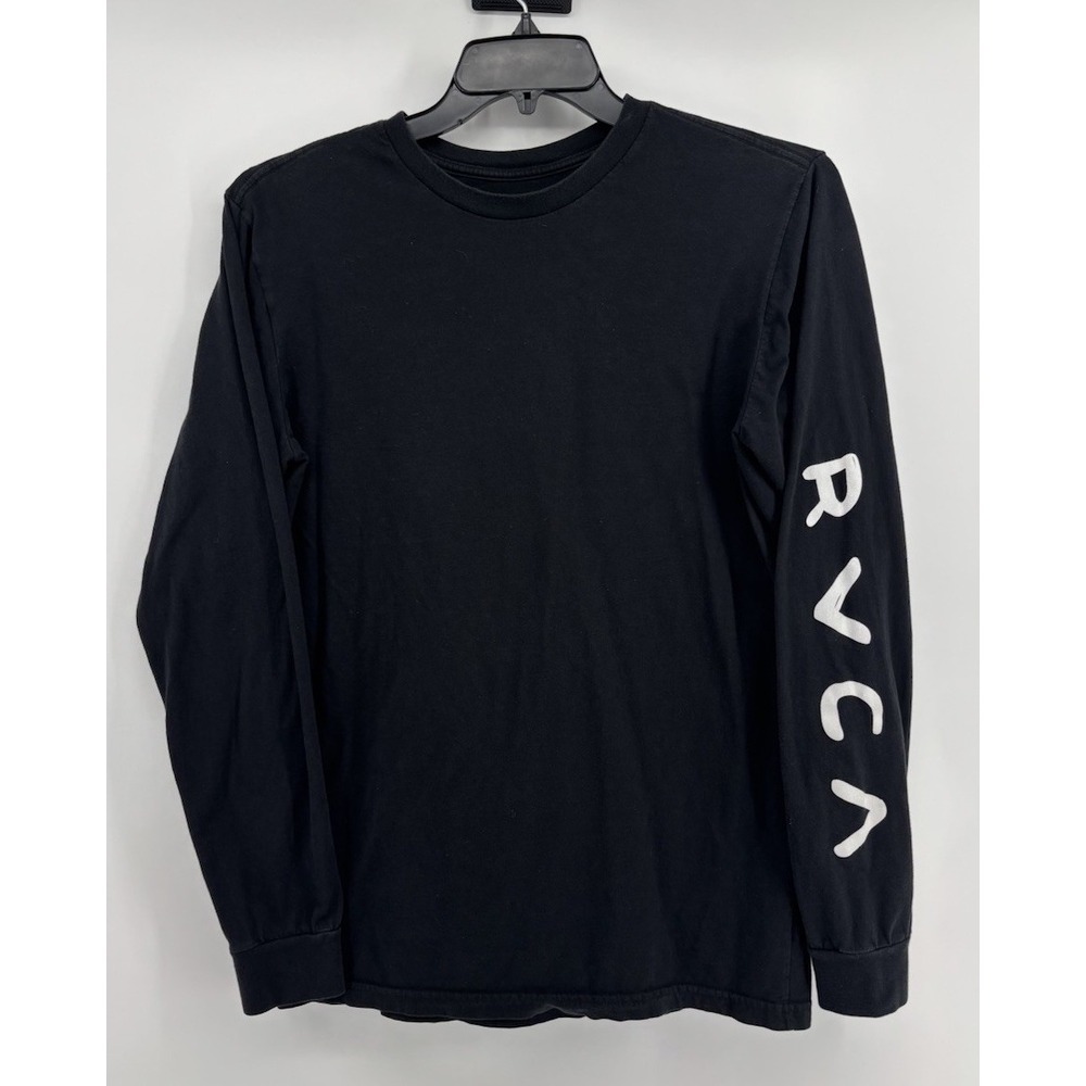 RVCA Long Sleeve Spellout T-Shirt Mens L Black Artist ANP Skull & Snake Graphic